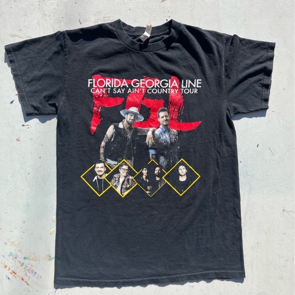 Men’s Florida Georgia Line T-Shirt Black Tour 2019 M Crew Country Music South